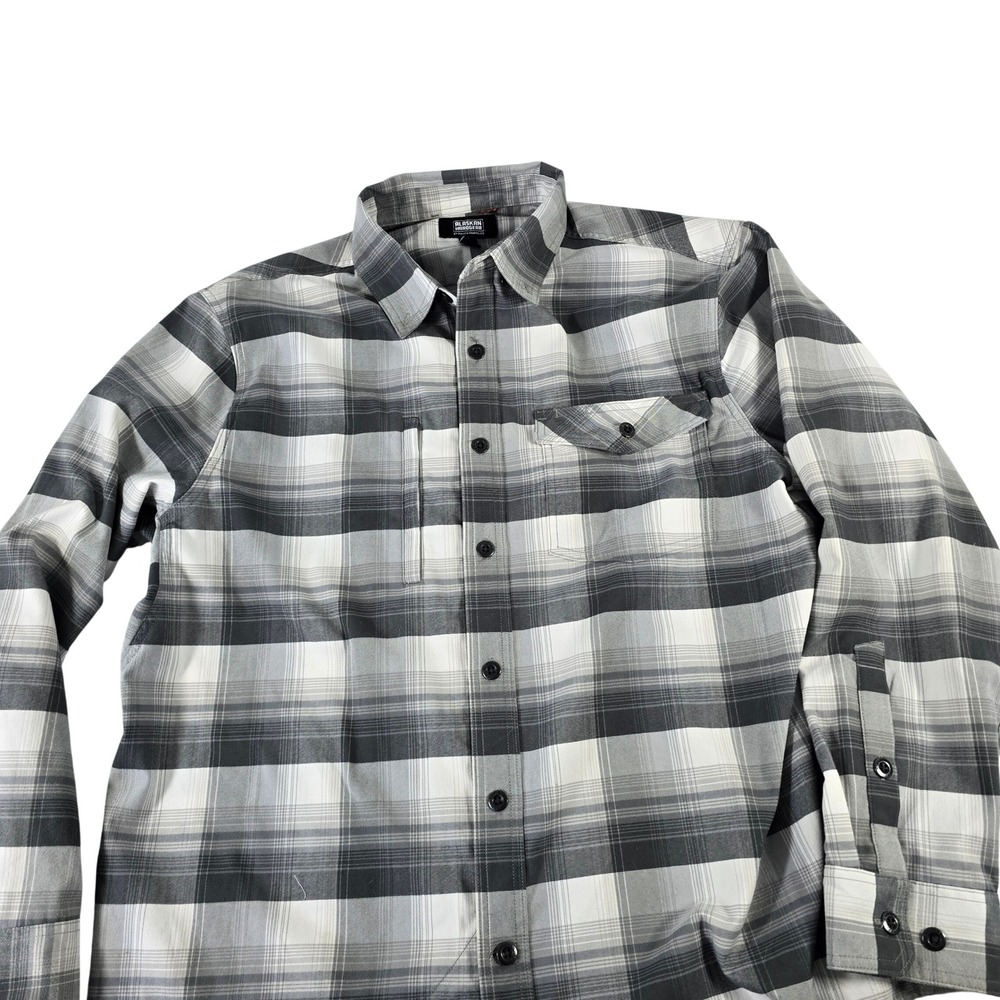 Alaskan Hardgear Duluth Mens XL Gray White Plaid Button Down Shirt 53800 B22
